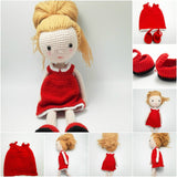 Girl in Amigurumi Red Dress
