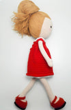 Girl in Amigurumi Red Dress