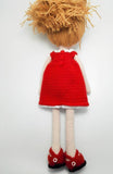 Girl in Amigurumi Red Dress